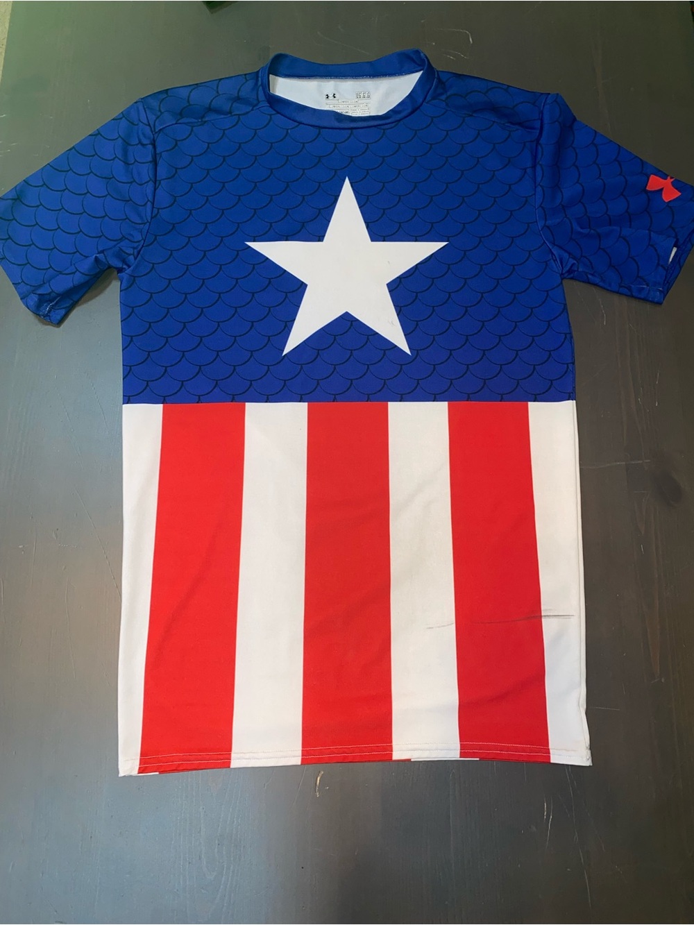 Under Armour Alter Ego Captain America HeatGear Compression Shirt Mens L